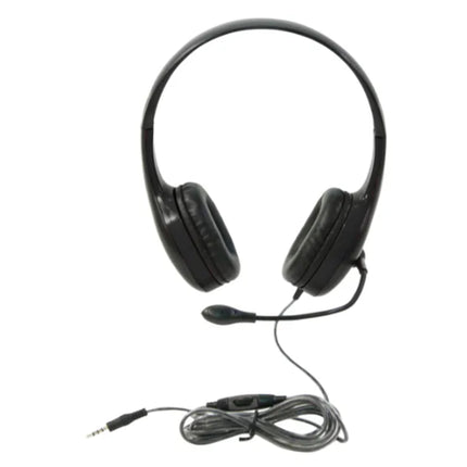 On-Ear Headset with Gooseneck Microphone, 3.5mm, Black
