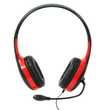 On-Ear Headset with Gooseneck Microphone, 3.5mm, Red