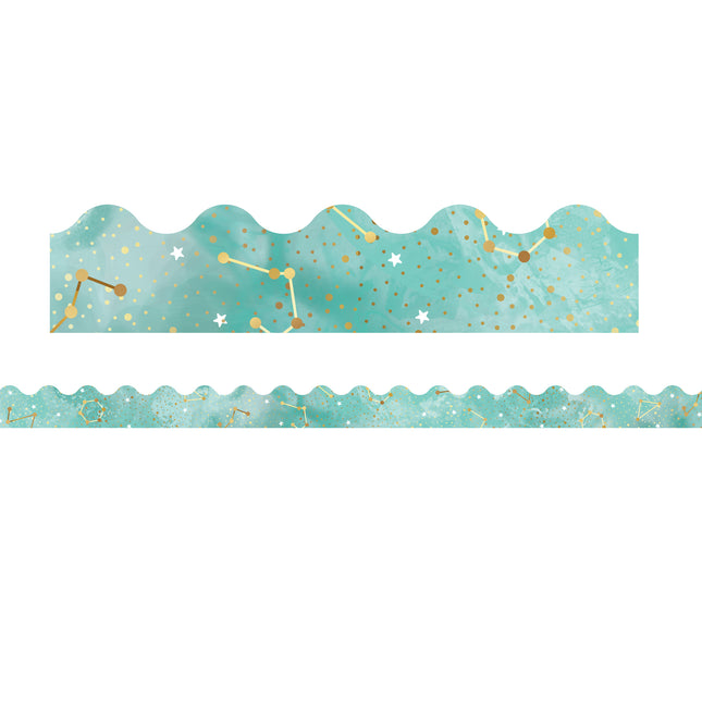 Galaxy Constellations Scalloped Border
