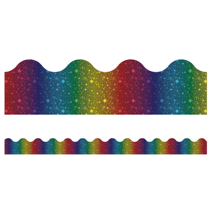 Sparkle + Shine Rainbow Foil Scalloped Border