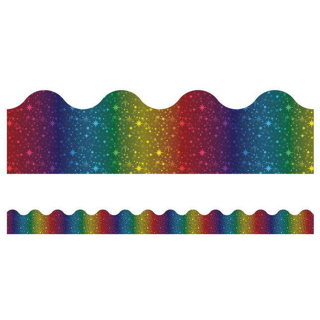 Sparkle + Shine Rainbow Foil Scalloped Border