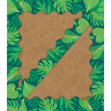 One World Tropical Leaves Scalloped Border