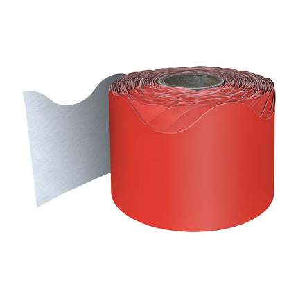 Red Rolled Scalloped Border