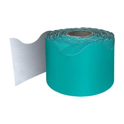 Teal Rolled Scalloped Border