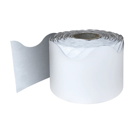 White Rolled Scalloped Border