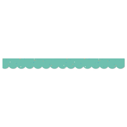 We Belong Speckled Teal Scalloped Borders