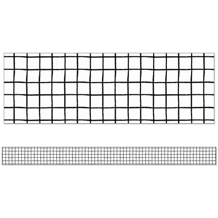 Creatively Inspired Black & White Grid Straight Borders