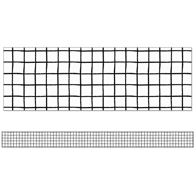 Creatively Inspired Black & White Grid Straight Borders
