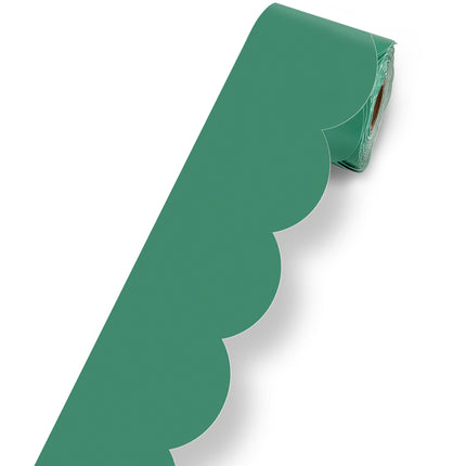 Jade Green Rolled Borders Scalloped Grow Together