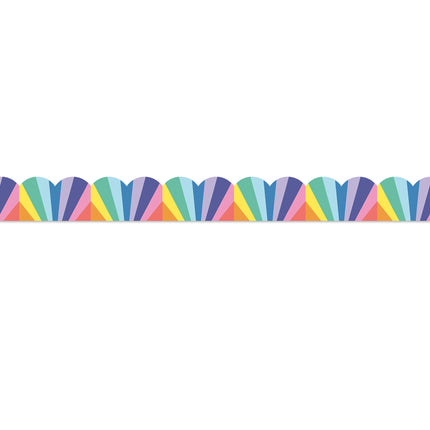 Rainbow Burst Scalloped Border We Stick Together