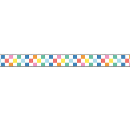 Checkered Rainbow Straight Border We Stick Together