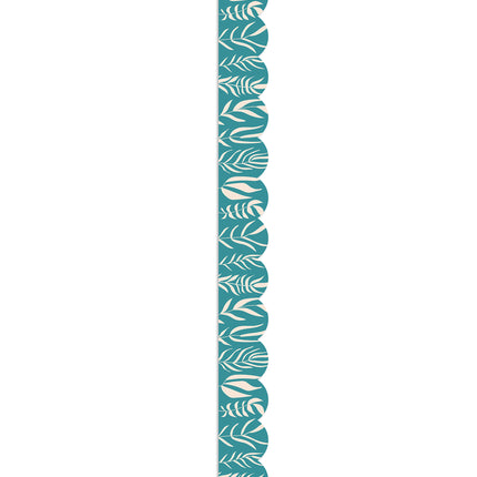 Teal With Leaves Scalloped Border True To You