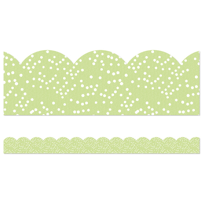 Light Green W/dots Border Crafty & Cool
