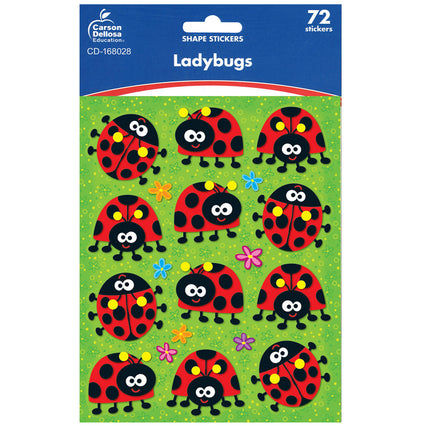 Ladybugs Shape Stickers, Pack of 72
