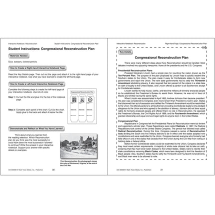 Interactive Notebook: Reconstruction, Grade 5-8