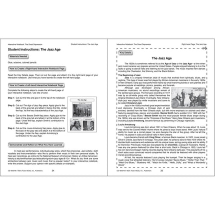 Interactive Notebook: The Great Depression, Grade 5-8
