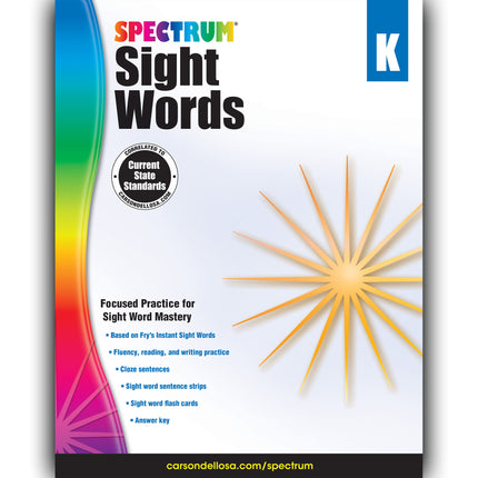 Sight Words Workbook, Grade K, Paperback