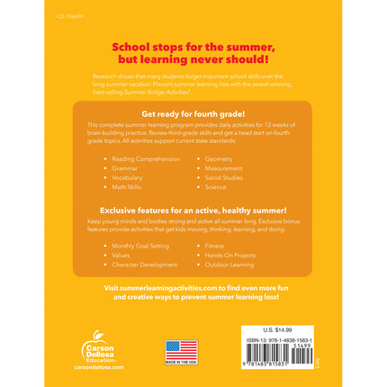 Summer Bridge Activities® Workbook, Grade 3-4, Paperback