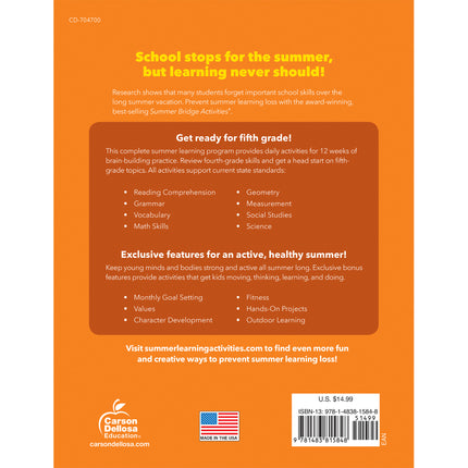 Summer Bridge Activities® Workbook, Grade 4-5, Paperback