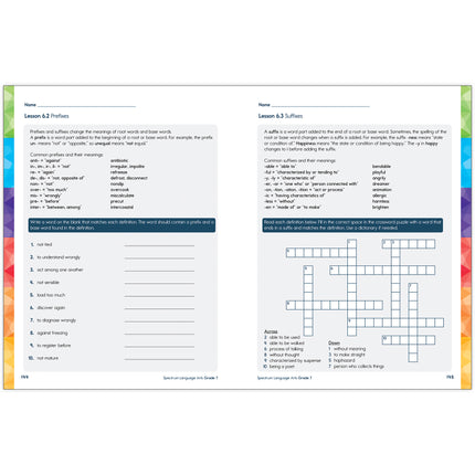 Spectrum Language Arts Workbook, Grade 7