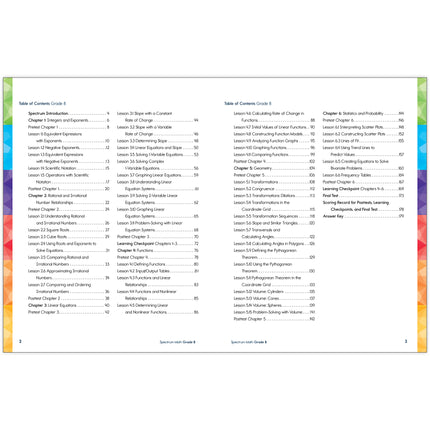 Spectrum Math Workbook, Grade 8