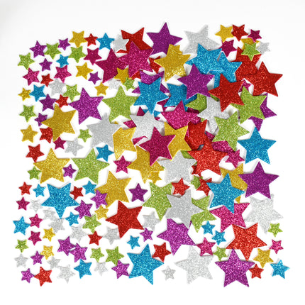 Glitter Foam Stickers - Stars - Multicolor