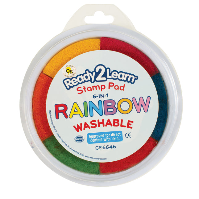 Jumbo 6-in-1 Circular Washable Stamp Pad - Rainbow - 6 Colors