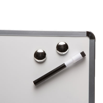 Framed Magnetic Dry Erase Board with Marker & Magnets, Silver Frame, 11" x 14"