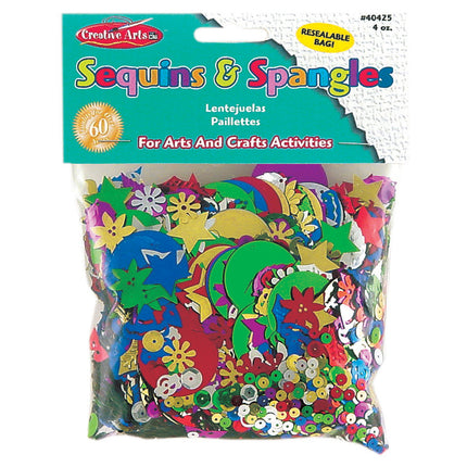 Glittering Sequins with Spangles, 4 Ounce Bag