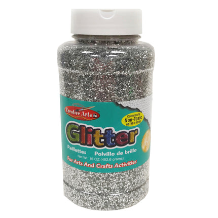 Glitter, 16 oz. Bottle, Silver