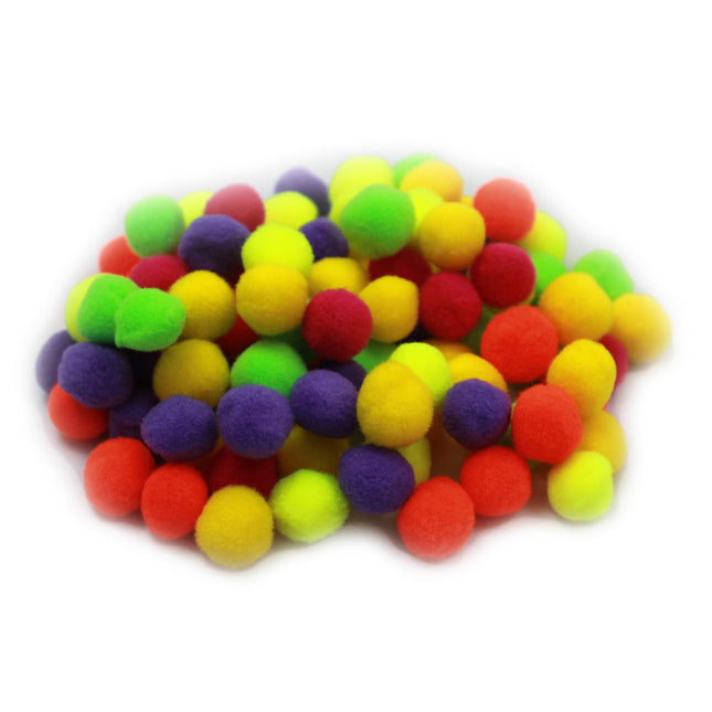 Pom-Poms, 1/2", Hot Colors, Pack of 100