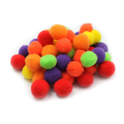 Pom-Poms, 1", Hot Colors, Bag of 50