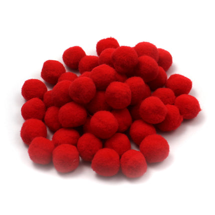 Pom-Poms, 1", Red, Pack of 50