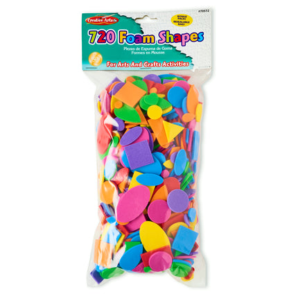 Foam Shapes, Assorted Colors, 720 Pieces/Bag