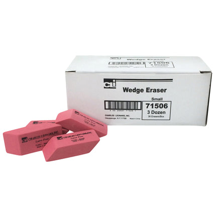 Pink Wedge Erasers, Small, Box of 36