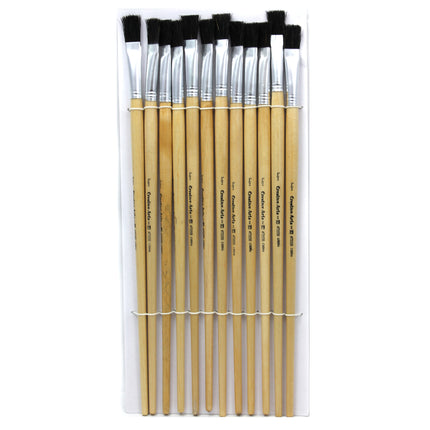 Flat Tip Easel Paint Brushes with Long Handle