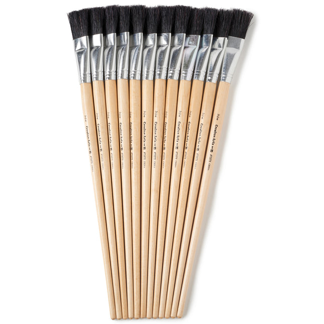 Long Handle Easel Brush, Size 18, Natural Bristle