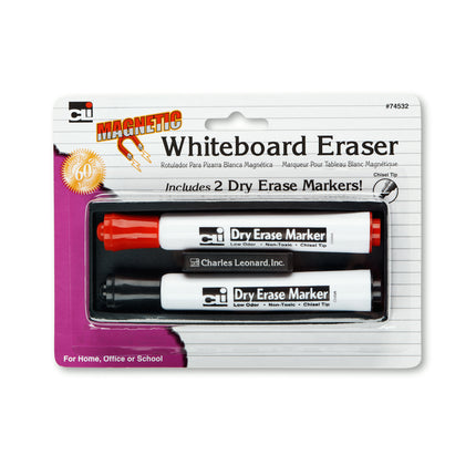 Eraser - Whiteboard - Magnetic w/ Two Markers