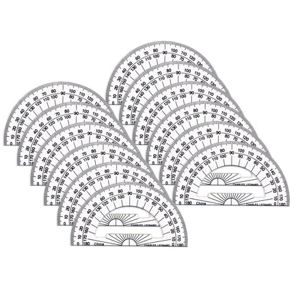 Protractor Plastic, 12pk 4 Inch