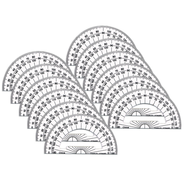 Protractor Plastic, 12pk 4 Inch