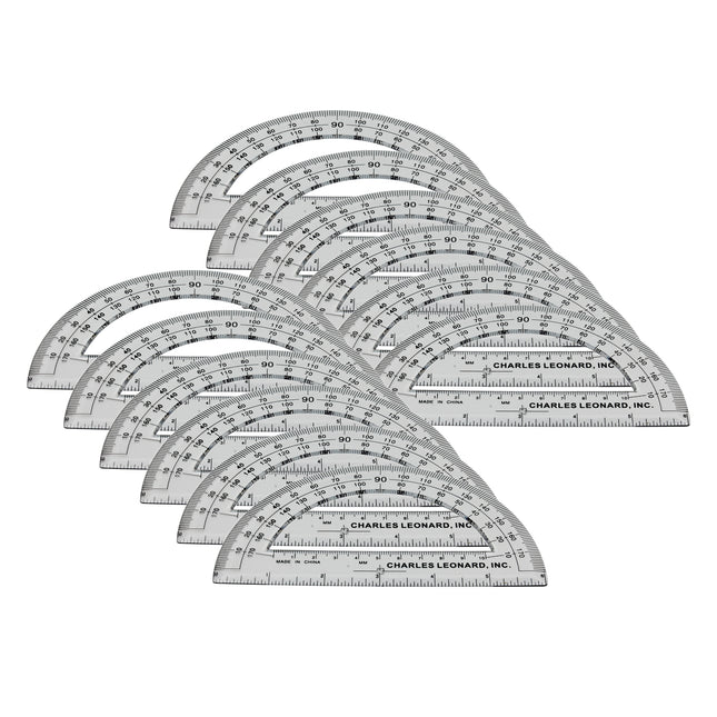 Protractor Plastic, 12pk 6 Inch