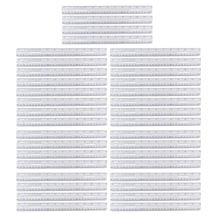 36pk 12in Plastic Ruler Clear