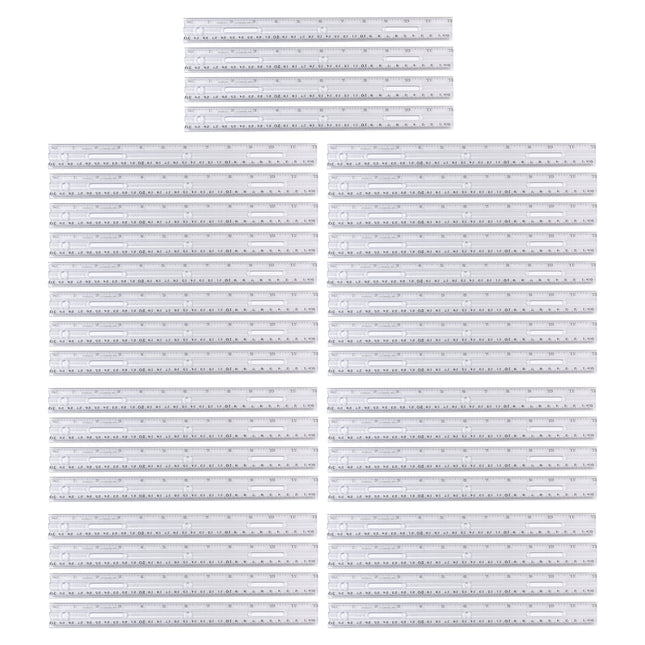 36pk 12in Plastic Ruler Clear
