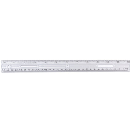 36pk 12in Plastic Ruler Clear