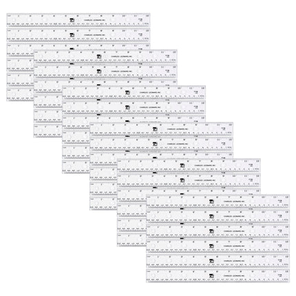 36pk Translucent 12in Plastic Ruler