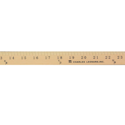 Metal Edged Yardstick Ruler, Inches and 1/8 Yard Measurements, Natural Wood, 36 Inches