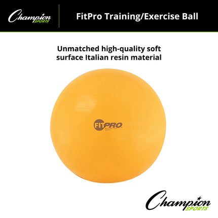 Fitpro Training & Exercise Ball, 75 cm, Yellow