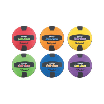 Rhino® Softeeze Volleyball Set, Assorted Colors, Set of 6