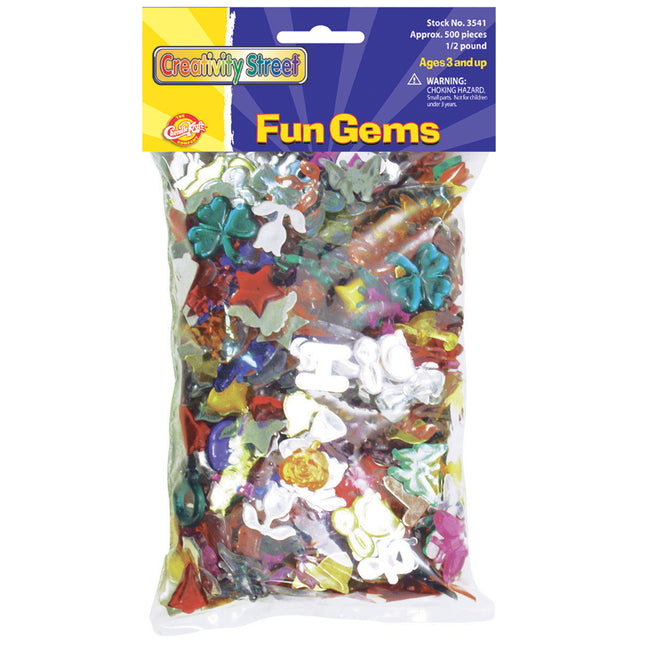 Fun Gems, Assorted Shapes, Colors & Sizes