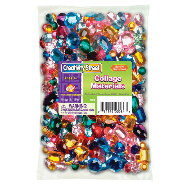 Acrylic Gemstones, Assorted Colors & Sizes